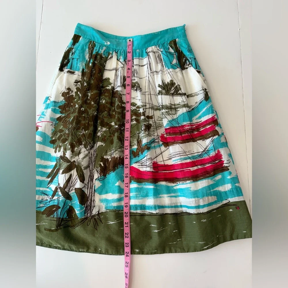 Anthropologie We Love Vera Boat Print Skirt 2 - Picture 9 of 9
